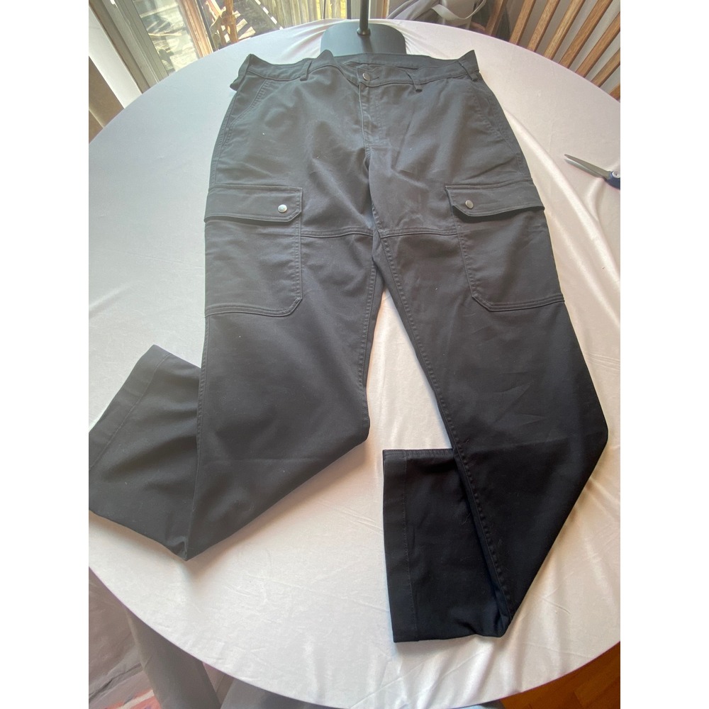 40 Grit by Duluth Trading Mens Black Cargo Pants Slim Fit 38x32 Workwear Stretch